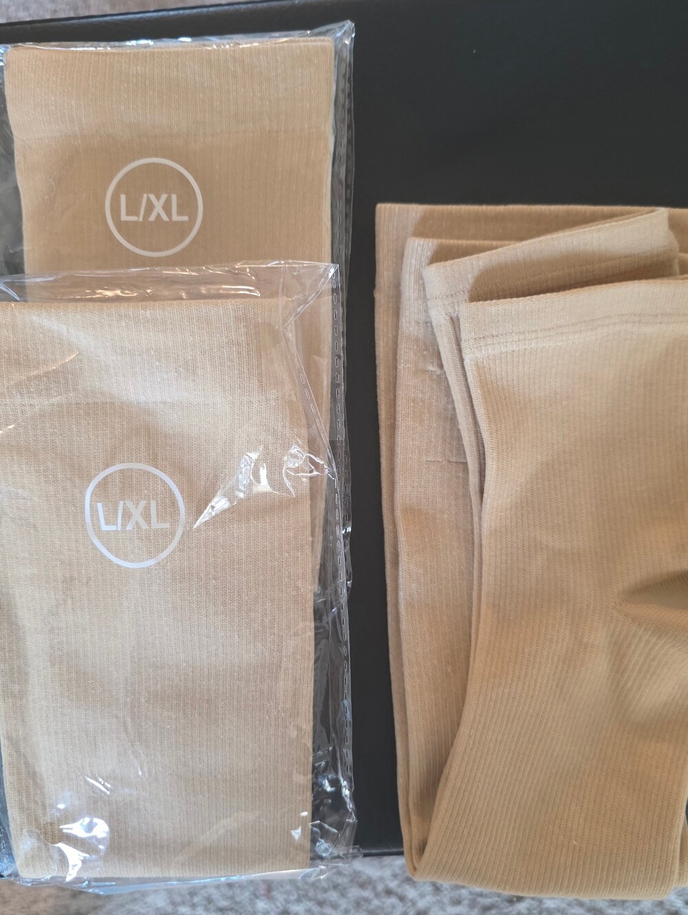 L/XL Unisex Support Hose Pull On - Tan 3 Pairs